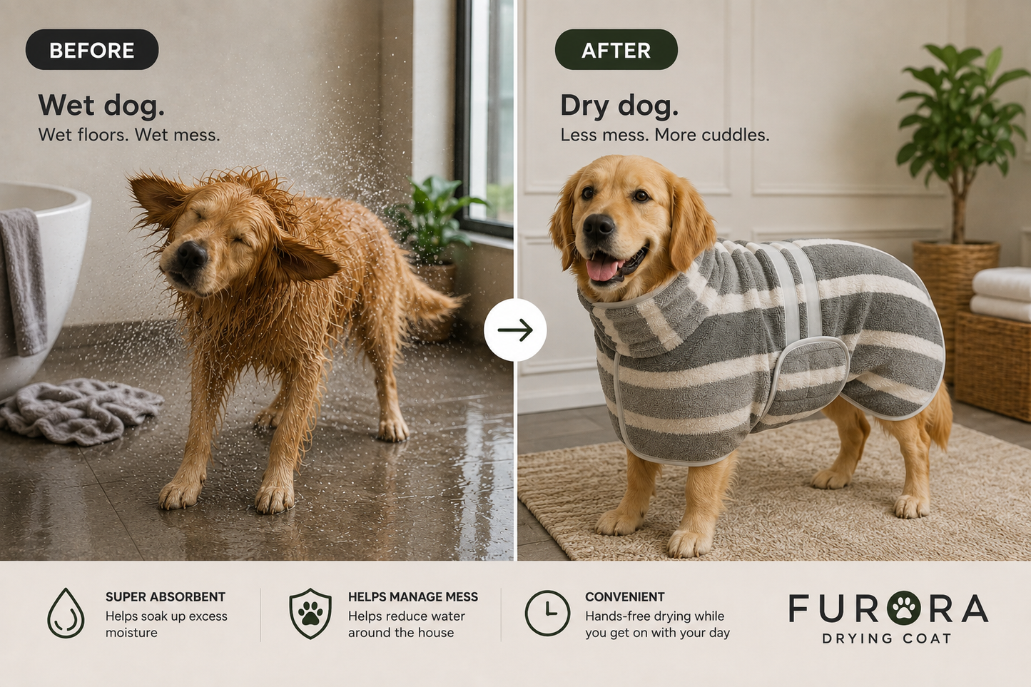 FURORA™ Super Absorbent Dog Drying Coat