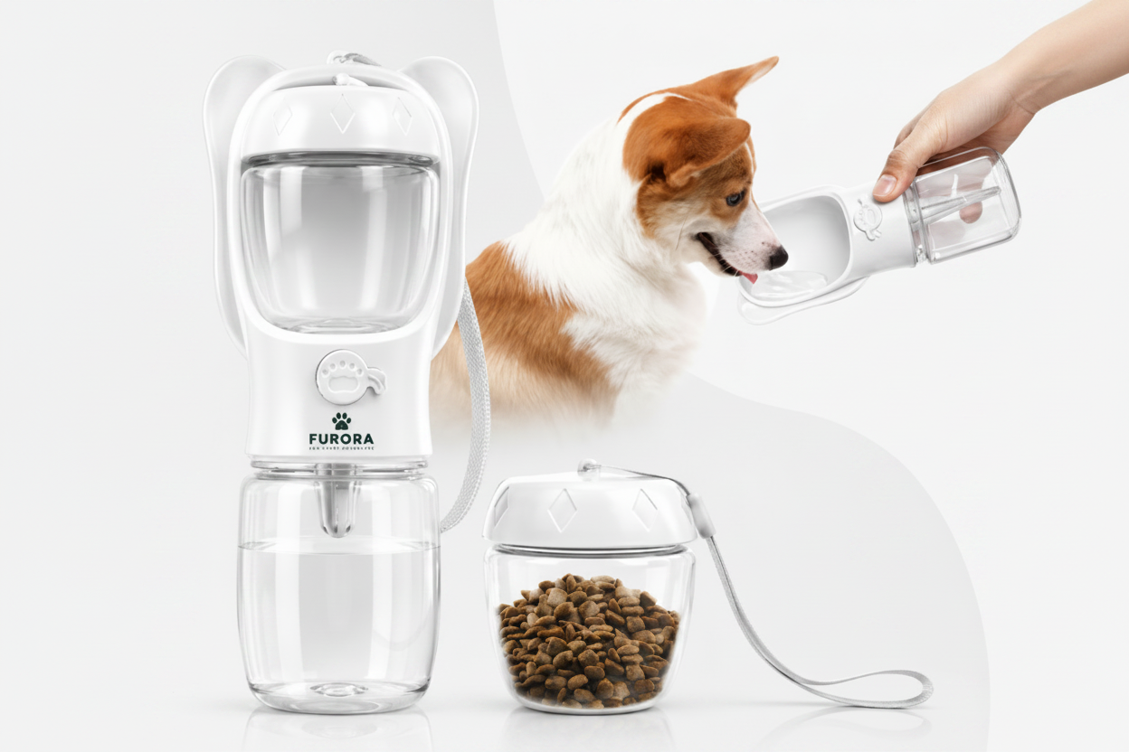 FURORA™ Portable Dog Water Bottle & Food Container